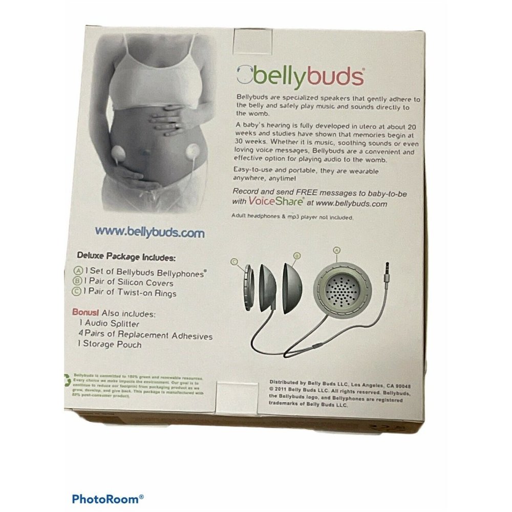 NIB BELLY BUDS SPEAKERS PLAY MUSIC and VOICES to - Picture 2 of 4